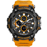 SMAEL 1802D Sport Watch Dual Time Men Watches 50m WaterproofMale Clock  Military Watches for Men  Shock Resisitant Sport Watches Gifts